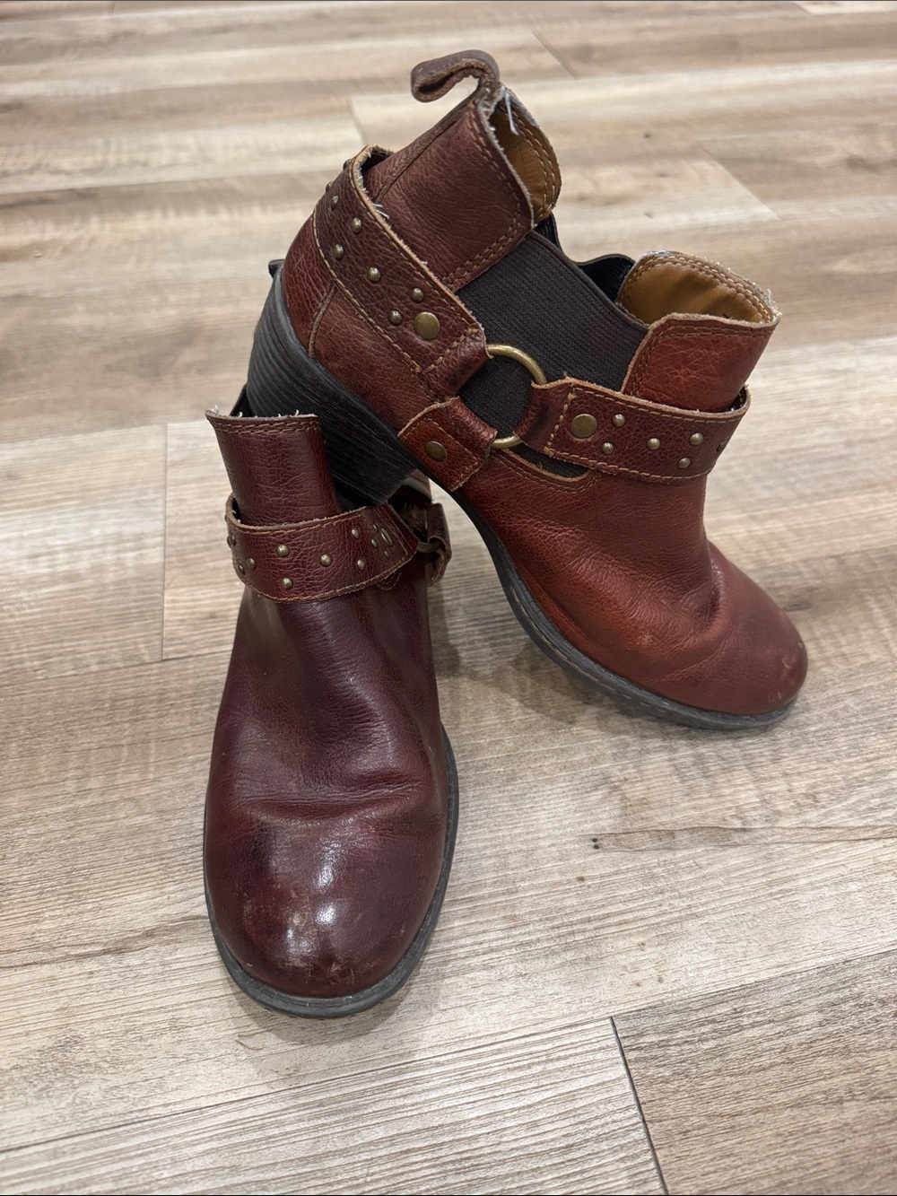 b.o.c. Born Concepts Claudette Brown Leather Harness Ankle Boot